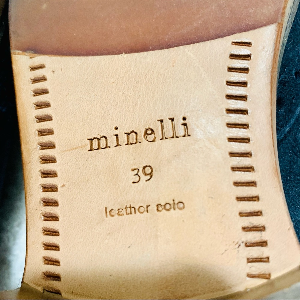 MINELLI Italy Blue Suede Wingtip Leather Shoes 8.5 - Picture 8 of 9